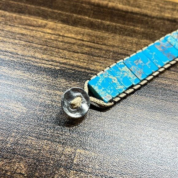 Bohemian Style Square Stone Beaded Multi-layer Braided Pu Leather Bracelet - Picture 6 of 13